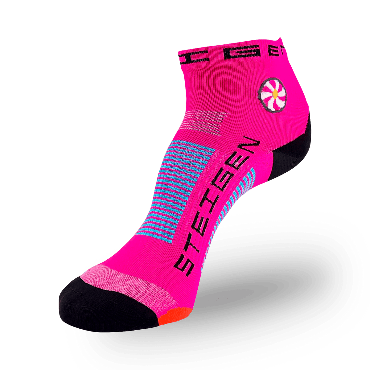 Fluro Pink Running Socks ¼ Length