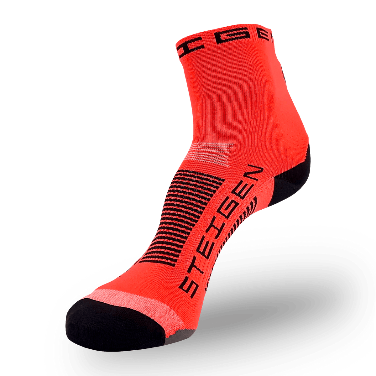 Fluro Red Running Socks ½ Length