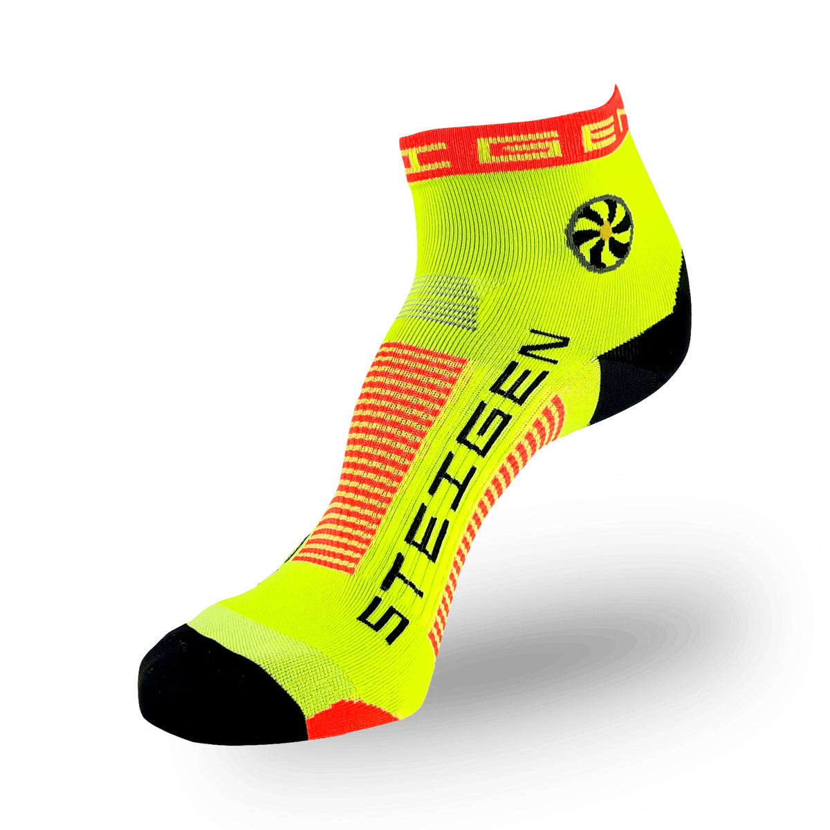 Fluro Yellow Running Socks ¼ Length