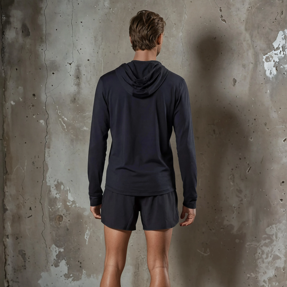 Men’s Long Sleeve Hooded Quarter Zip Top