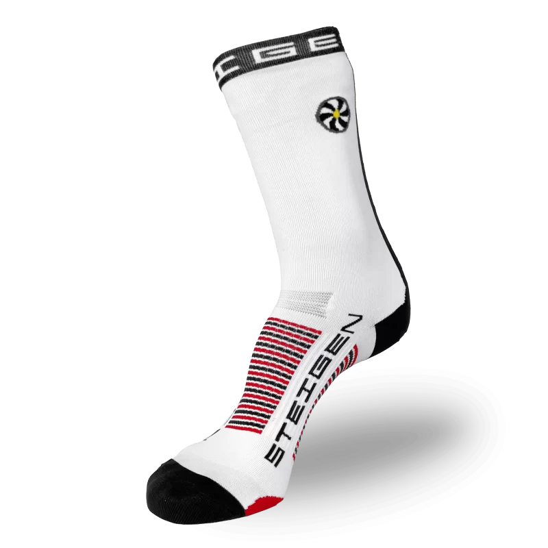 Race Stripe White Running Socks ¾ Length